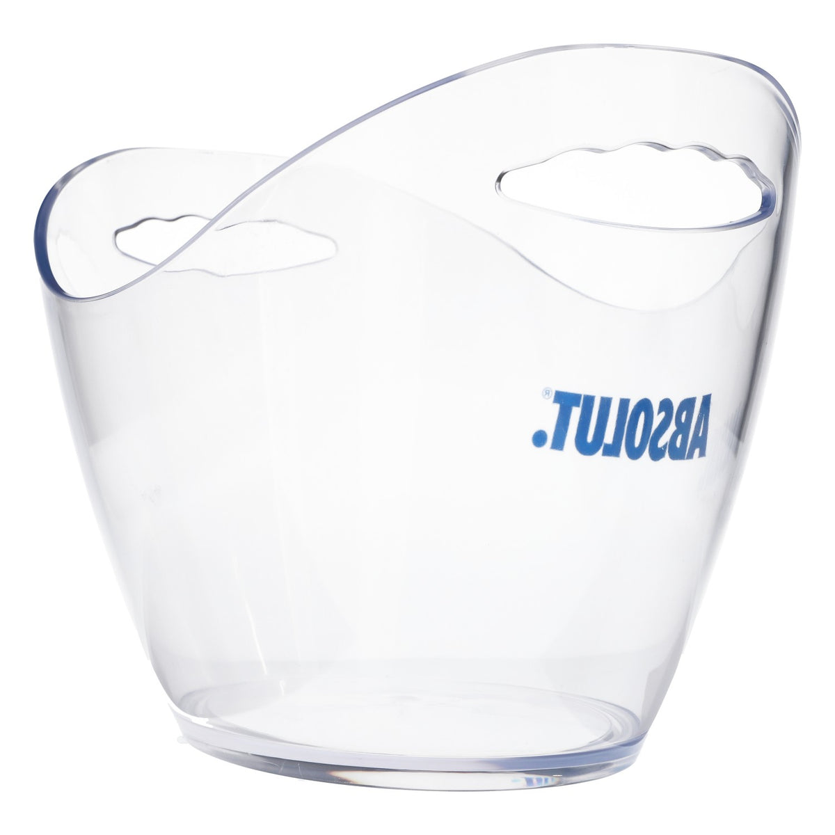 Absolut Vodka Cooler Bottle Cooler Ice Box Transparent Blue Lettering – View 3