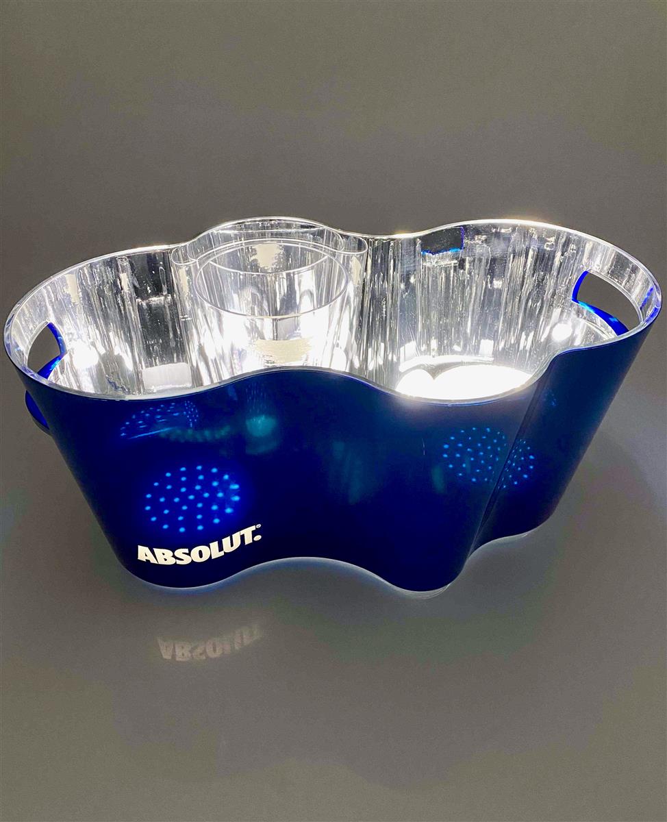 Absolut Vodka LED rechargeable bottle cooler Wavy New Wave ice box XXL illuminated bar