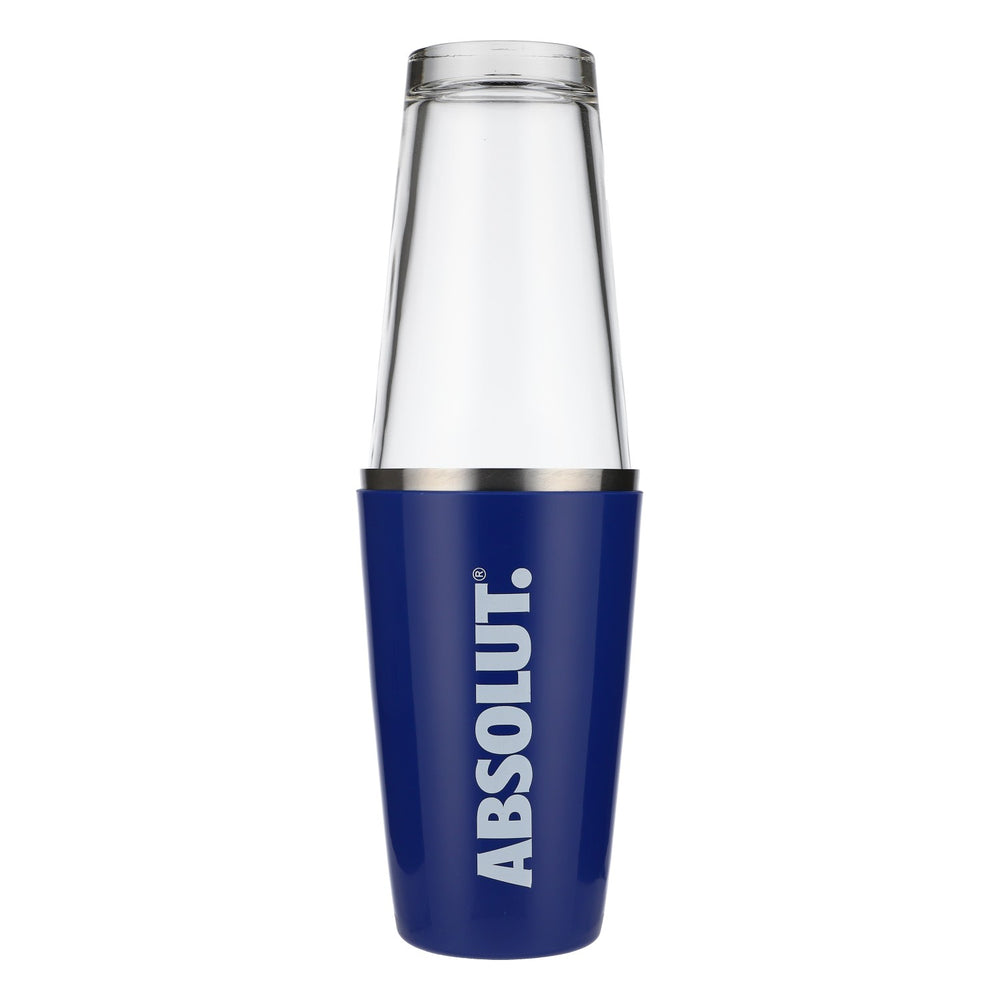 Absolut Vodka Shaker Stainless Steel Boston Shaker Stainless Steel Bar Accessories Blue 2-piece