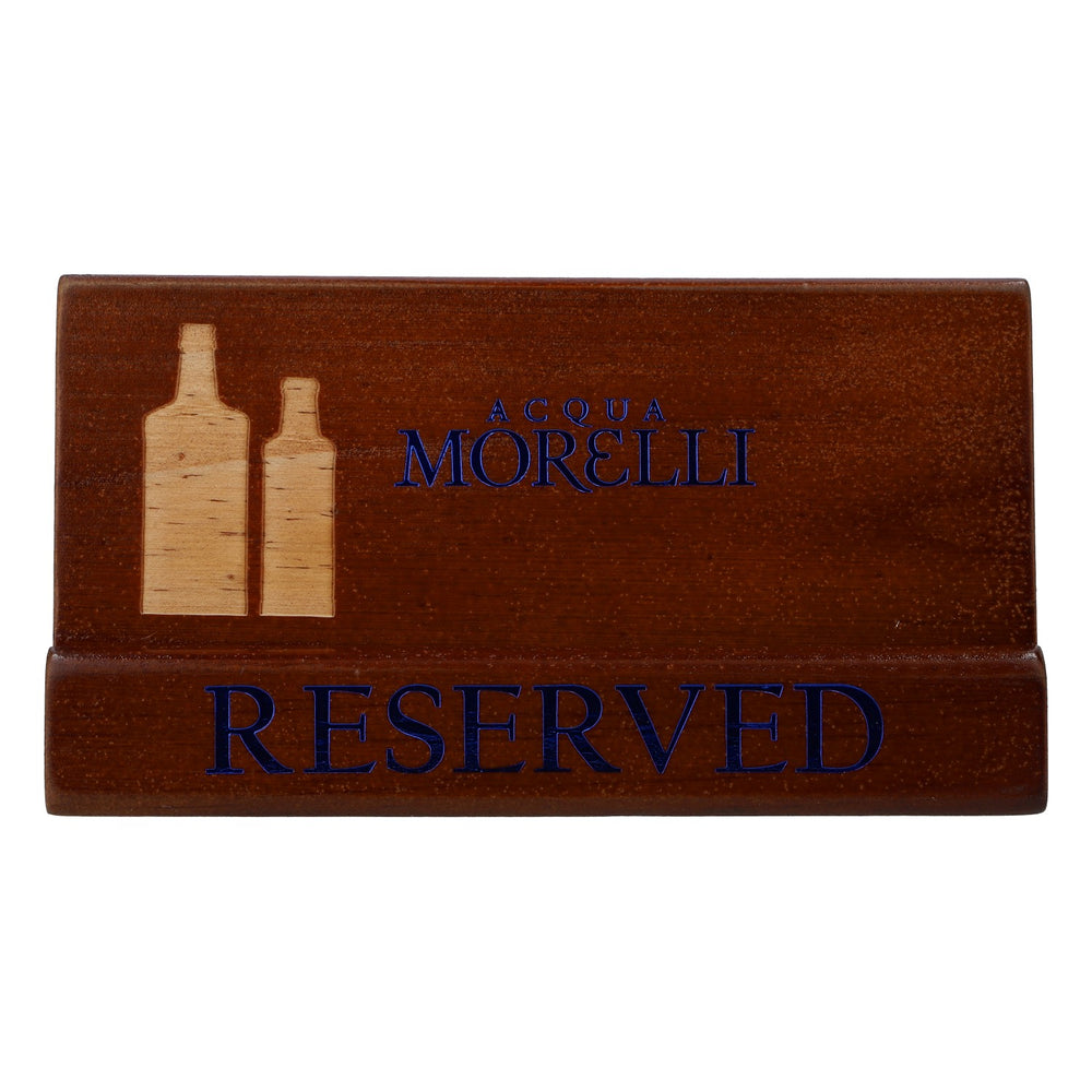 Acqua Morelli Water Real Wood Menu Holder Reservation Sign "RESERVED"