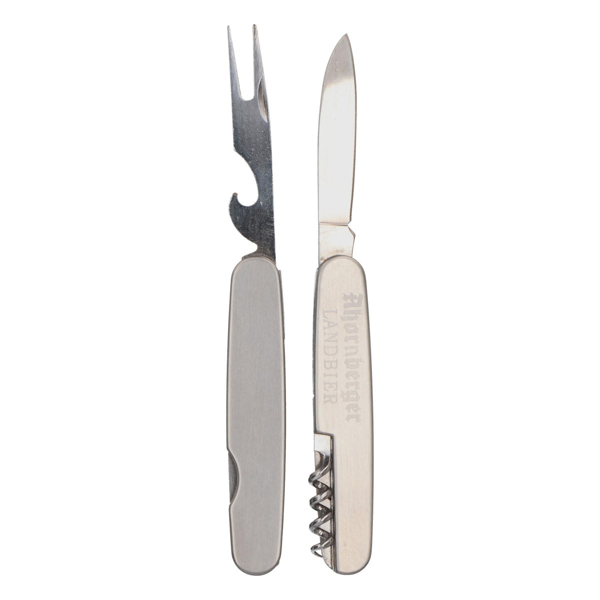 Ahornberger Beer Pocket Knife with Fork and Corkscrew—Stainless Steel Outdoor Knife – View 4
