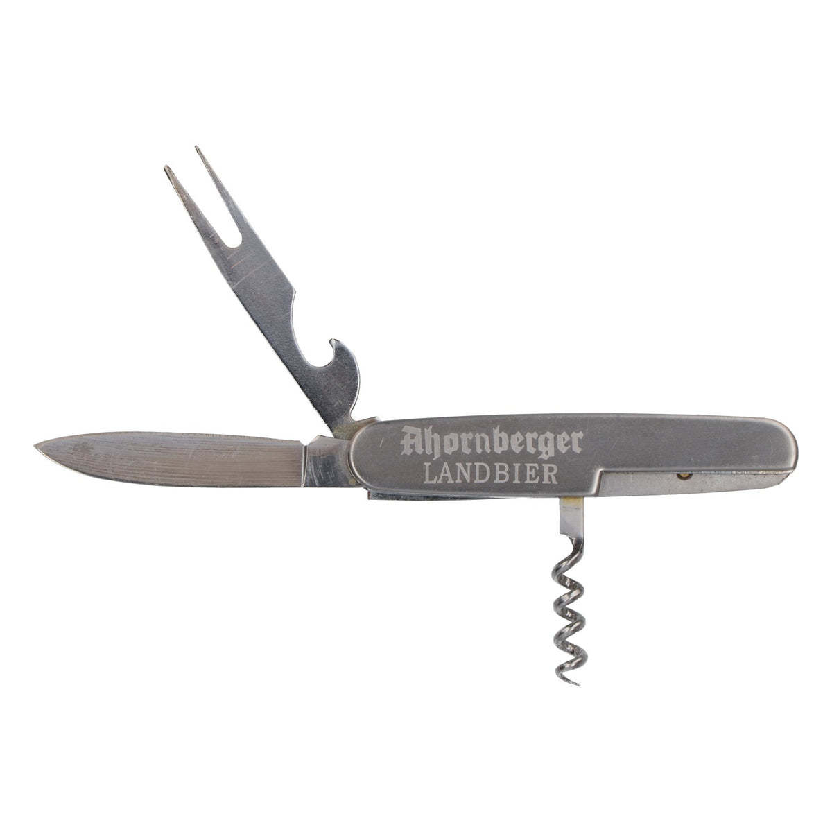 Ahornberger Beer Pocket Knife with Fork and Corkscrew—Stainless Steel Outdoor Knife – View 6