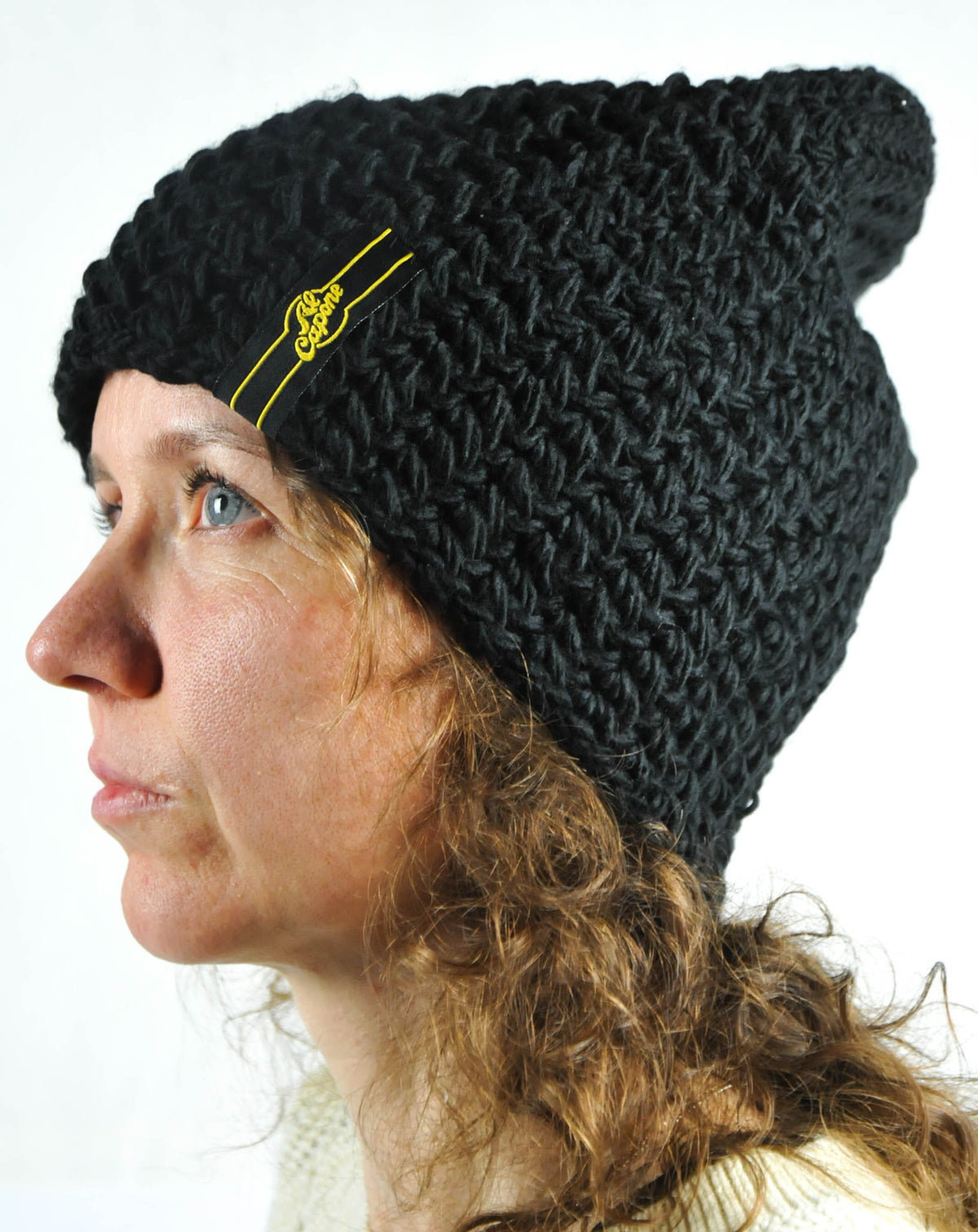 Al Capone cigarette cap wool cap knitted cap black cap coarse knit – View 2