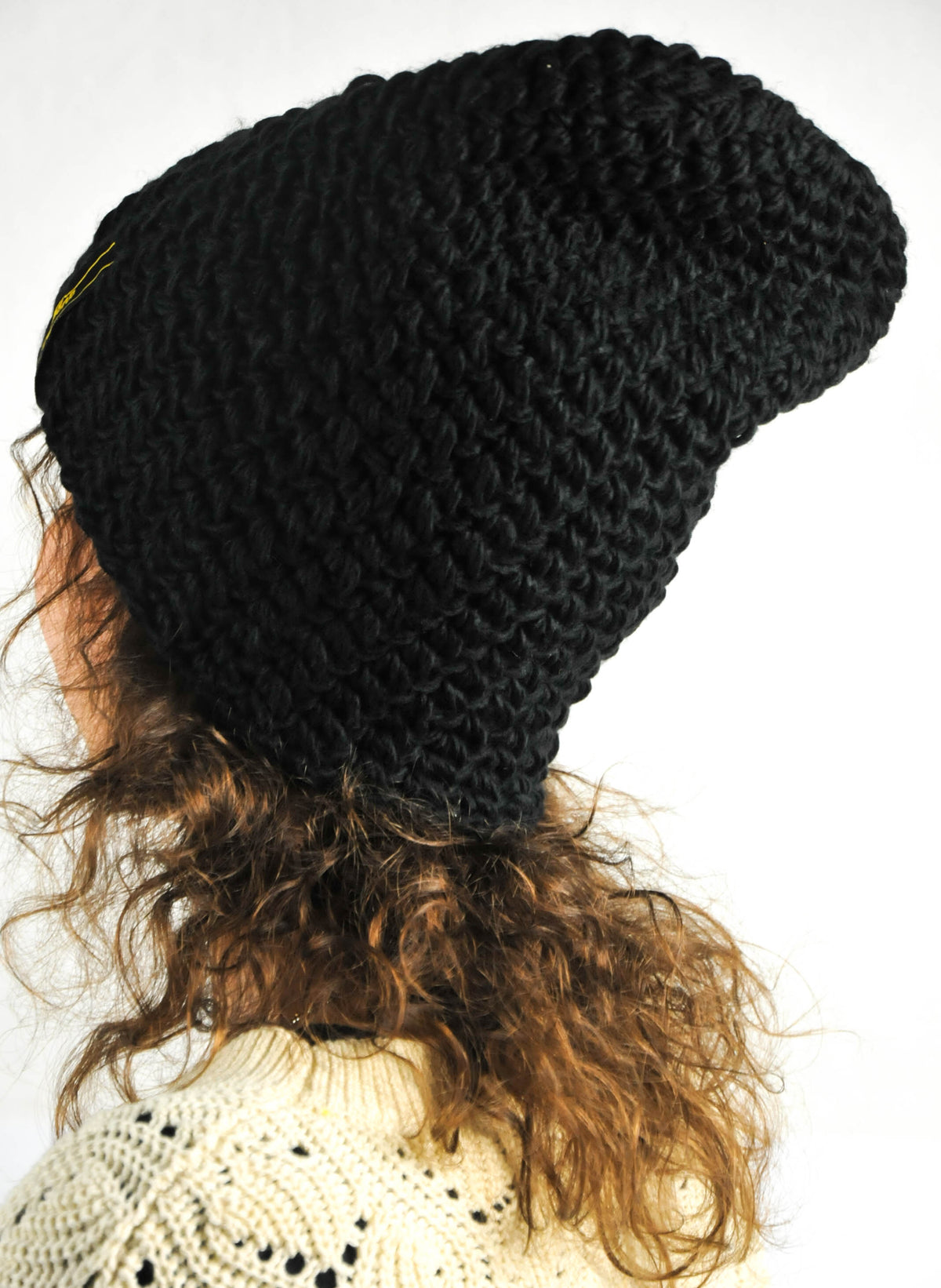 Al Capone cigarette cap wool cap knitted cap black cap coarse knit – View 3