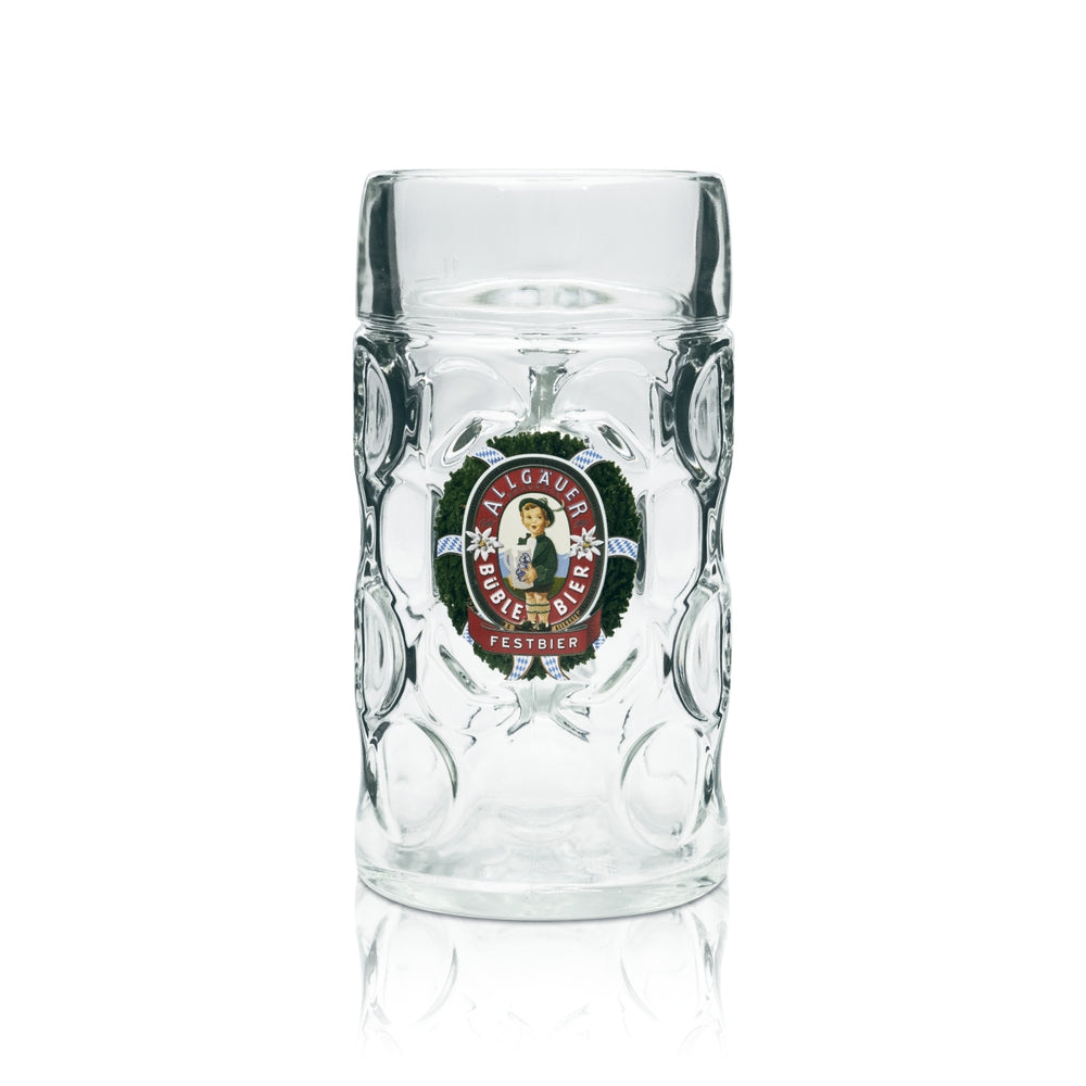 Allgäuer Büble beer glass, 1 liter, festival beer edition, contour glasses, brewery, Bavaria