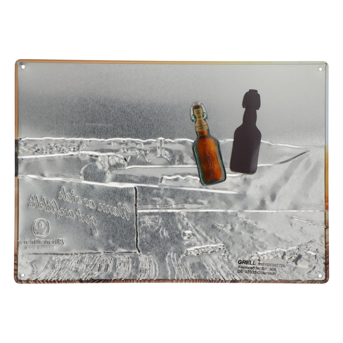 Altenmünster Beer Magnet Tin Sign Advertising Sign with Two Magnets Bottles – View 3