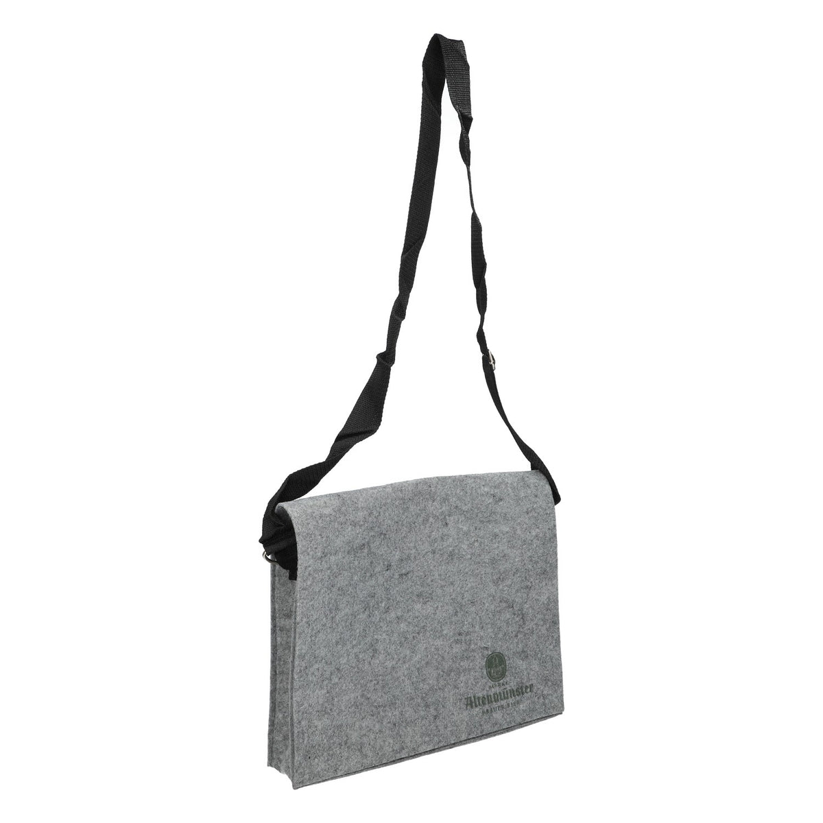 Altenmünster Beer Bag, Felt, Gray with Green Logo, Shoulder Bag – View 5