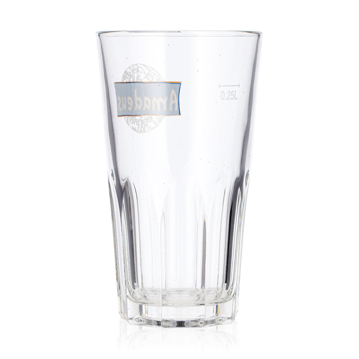 Amadeus Beer Glass 0.25 L Tumbler Beer Mug with Blue Logo, Old Fashioned Whiskey Glass – View 3