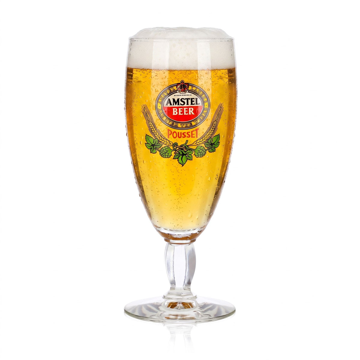 Amstel Beer Glass, 0.33 L, Pousset Cup, Square Stem, Durobor