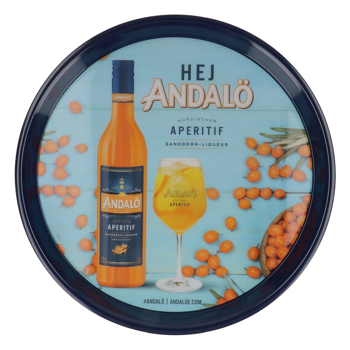 Andalö Sea Buckthorn Spritz Tray Round Tray Waiter's Tray Non-slip