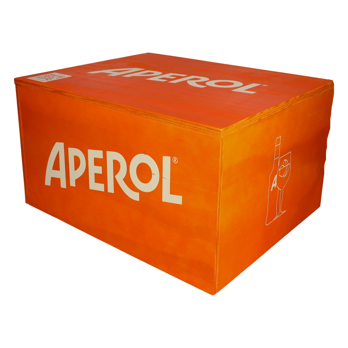 Aperol Spritz wooden box orange 45x38x26cm seat table outdoor garden box crate