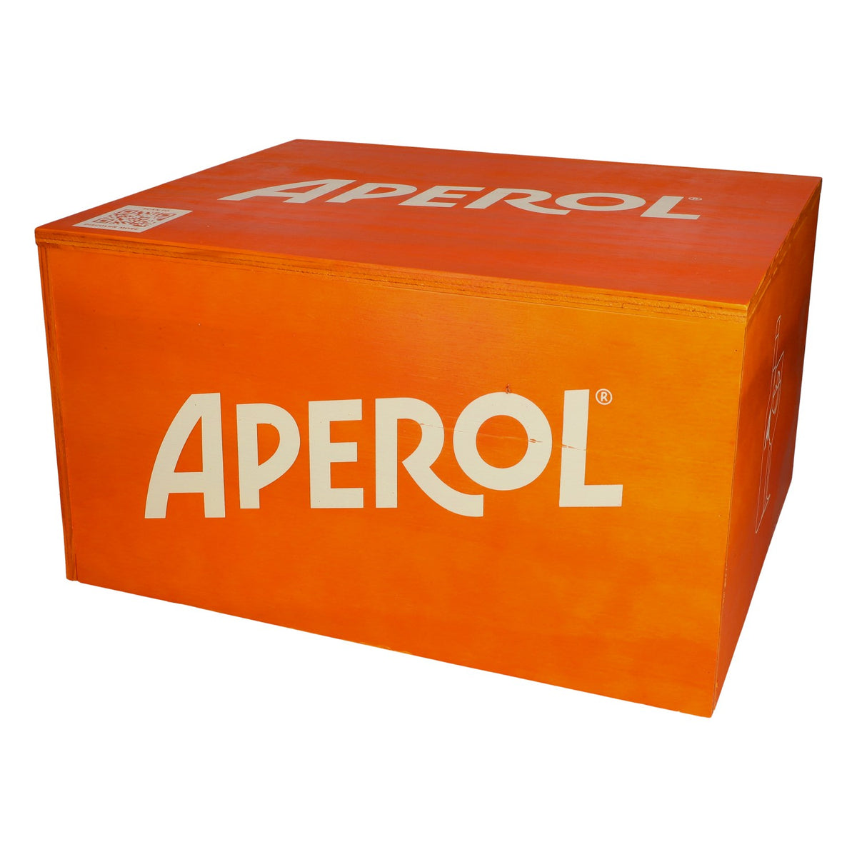 Aperol Spritz wooden box orange 45x38x26cm seat table outdoor garden box crate – View 2