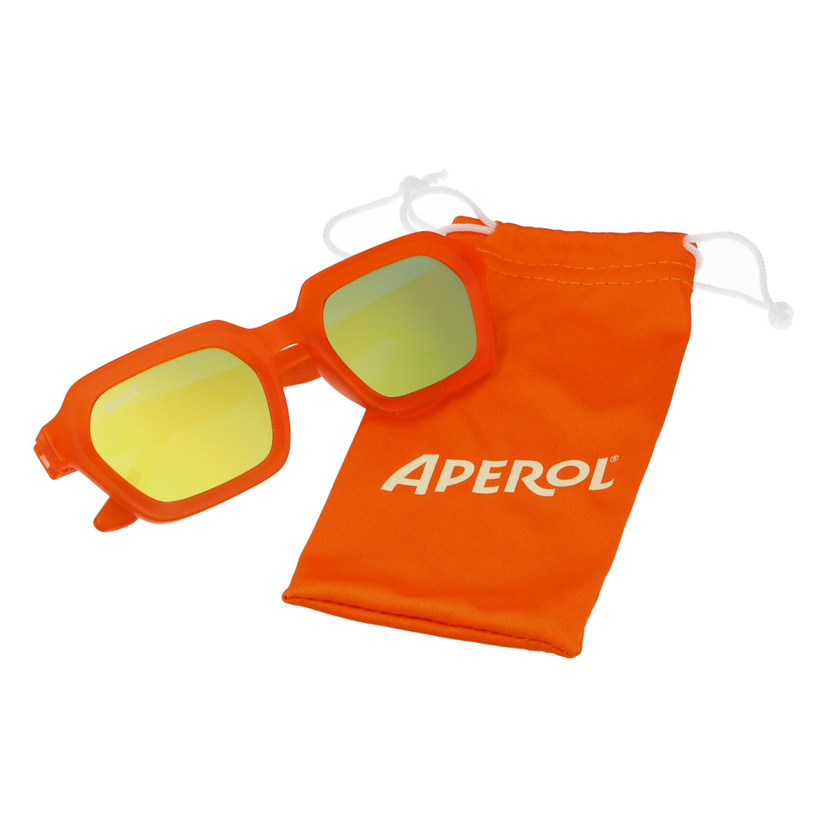 Aperol Spritz Liqueur Sunglasses, Gold Mirrored – View 5