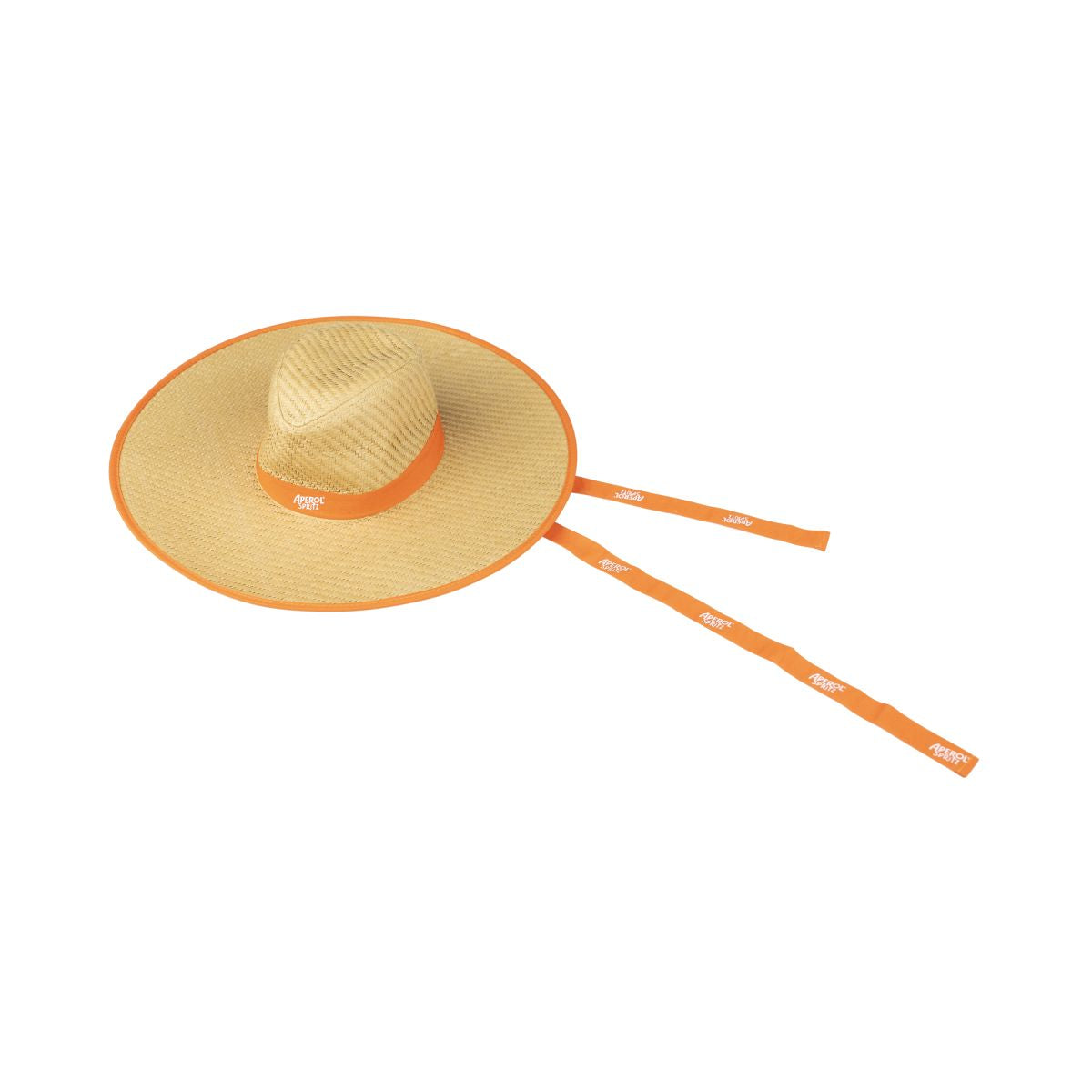 Aperol Spritz Straw Hat Wide Brimmed Hat Wide-brimmed hat with ribbons Cap