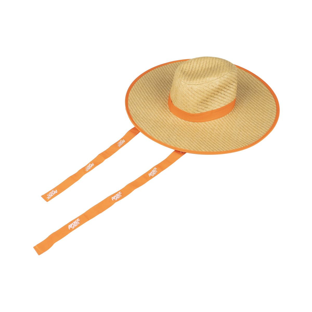 Aperol Spritz Straw Hat Wide Brimmed Hat Wide-brimmed hat with ribbons Cap – View 2