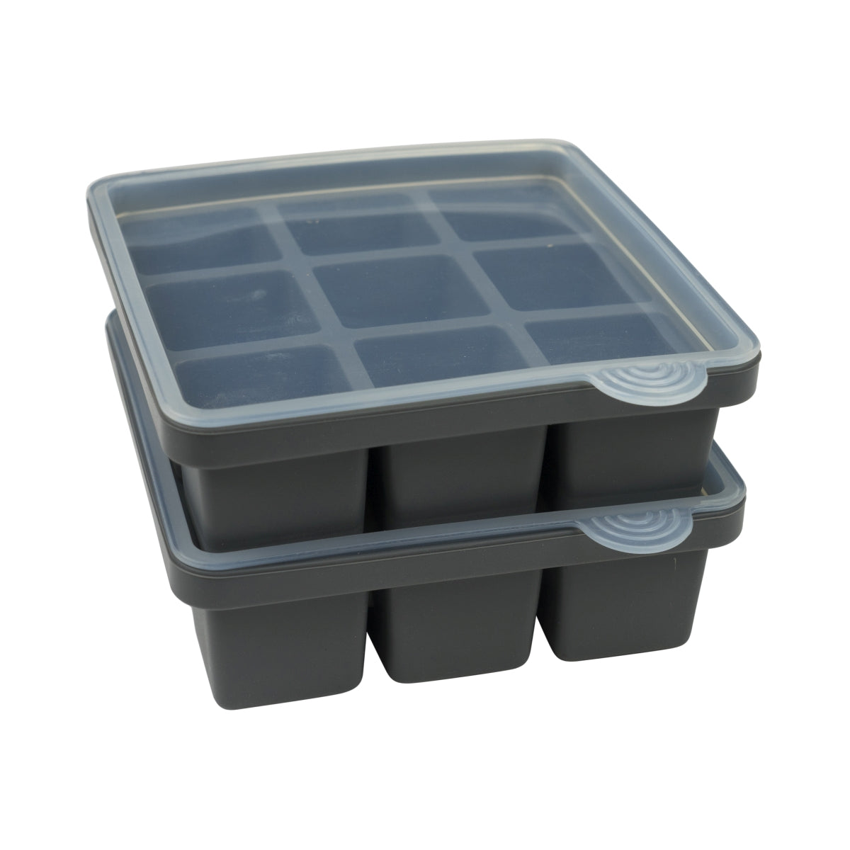 APS Ice cube moulds, set of 2 XL cubes, silicone container with lid, ice cube mould – View 4