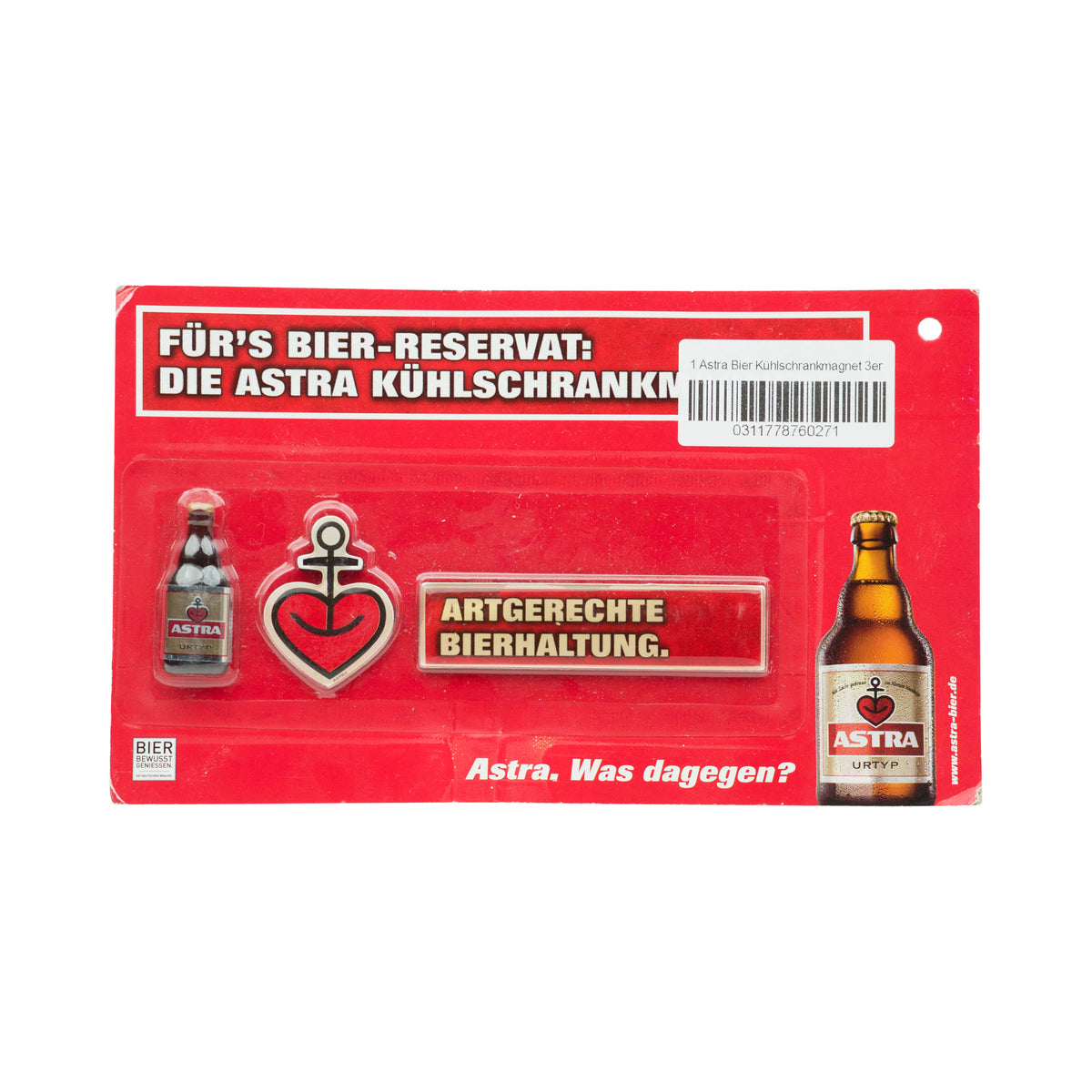 Astra Beer Leisure Bundle Set consisting of saddle cover, magnets, pendant, and jute bag – View 3