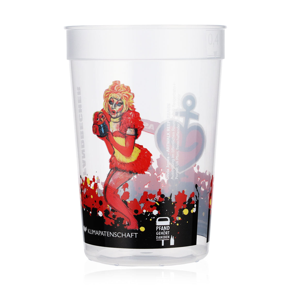 Astra Beer Glass Mug Reusable Hard Plastic 0.4l Reeperbahn Olivia Jones – View 3