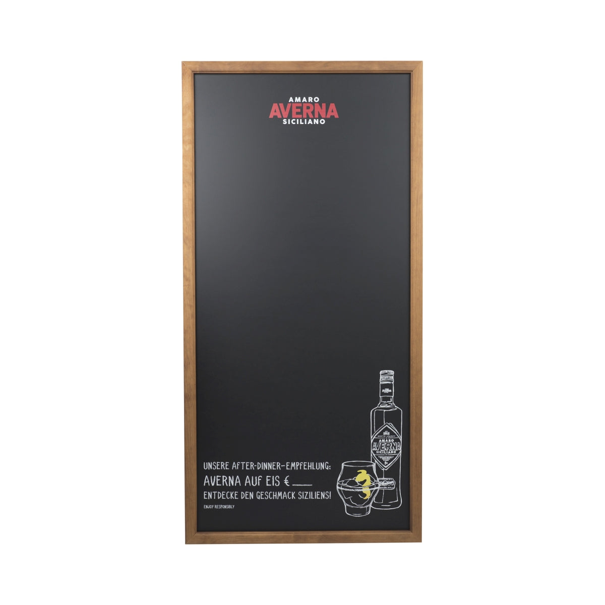 Averna Amaro chalkboard 120x60 wooden frame gastro menu board wall advertisement