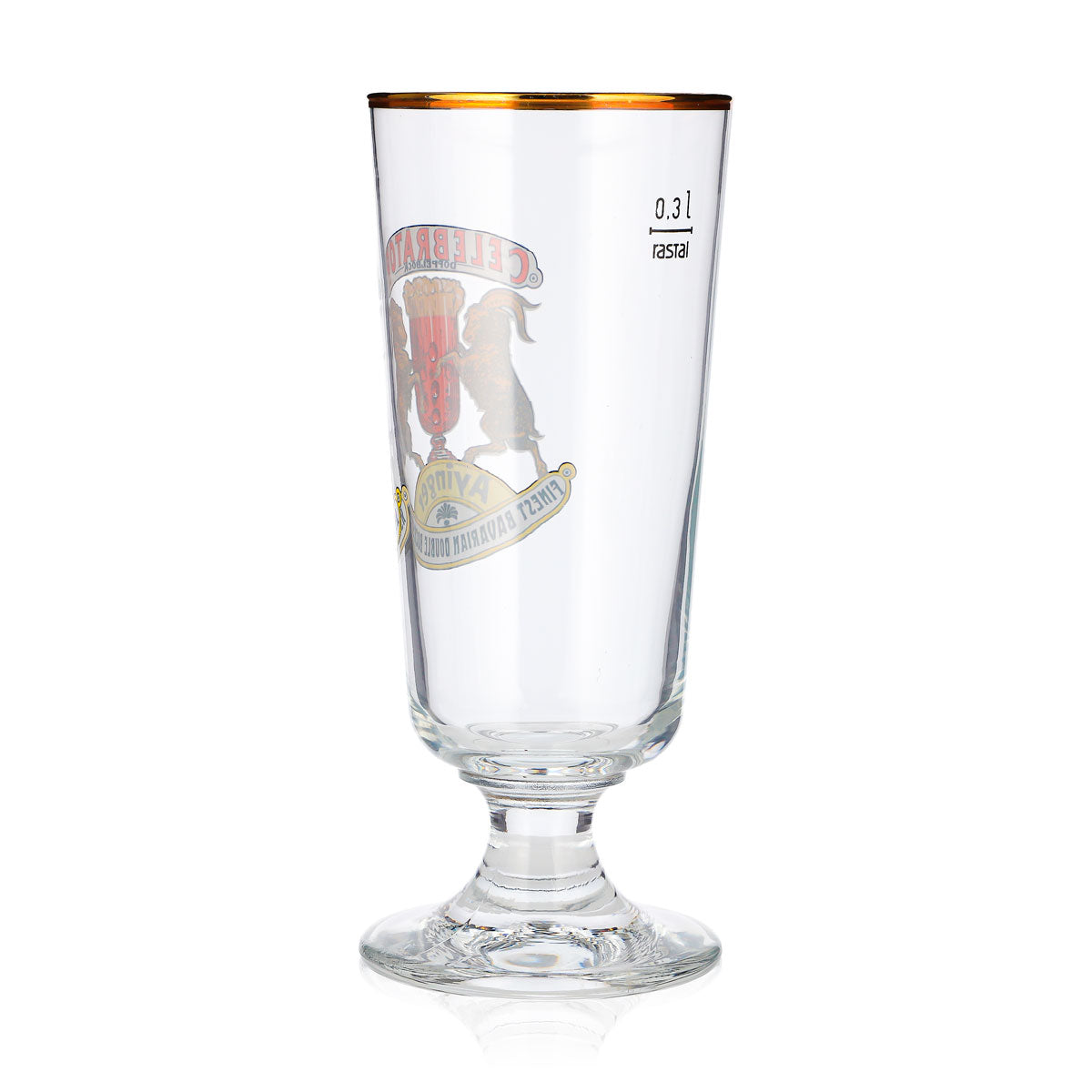 Ayinger Beer Glass 0.3 L Goblet with Gold Rim, Celebrator Rastal – View 3