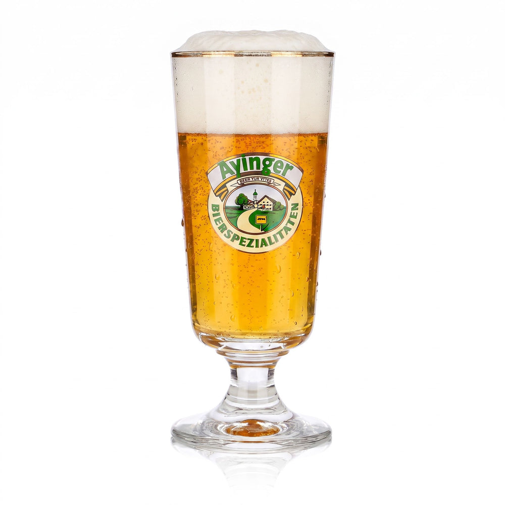 Ayinger Beer Glass, 0.3 L, Goblet, Gold Rim, Rastal