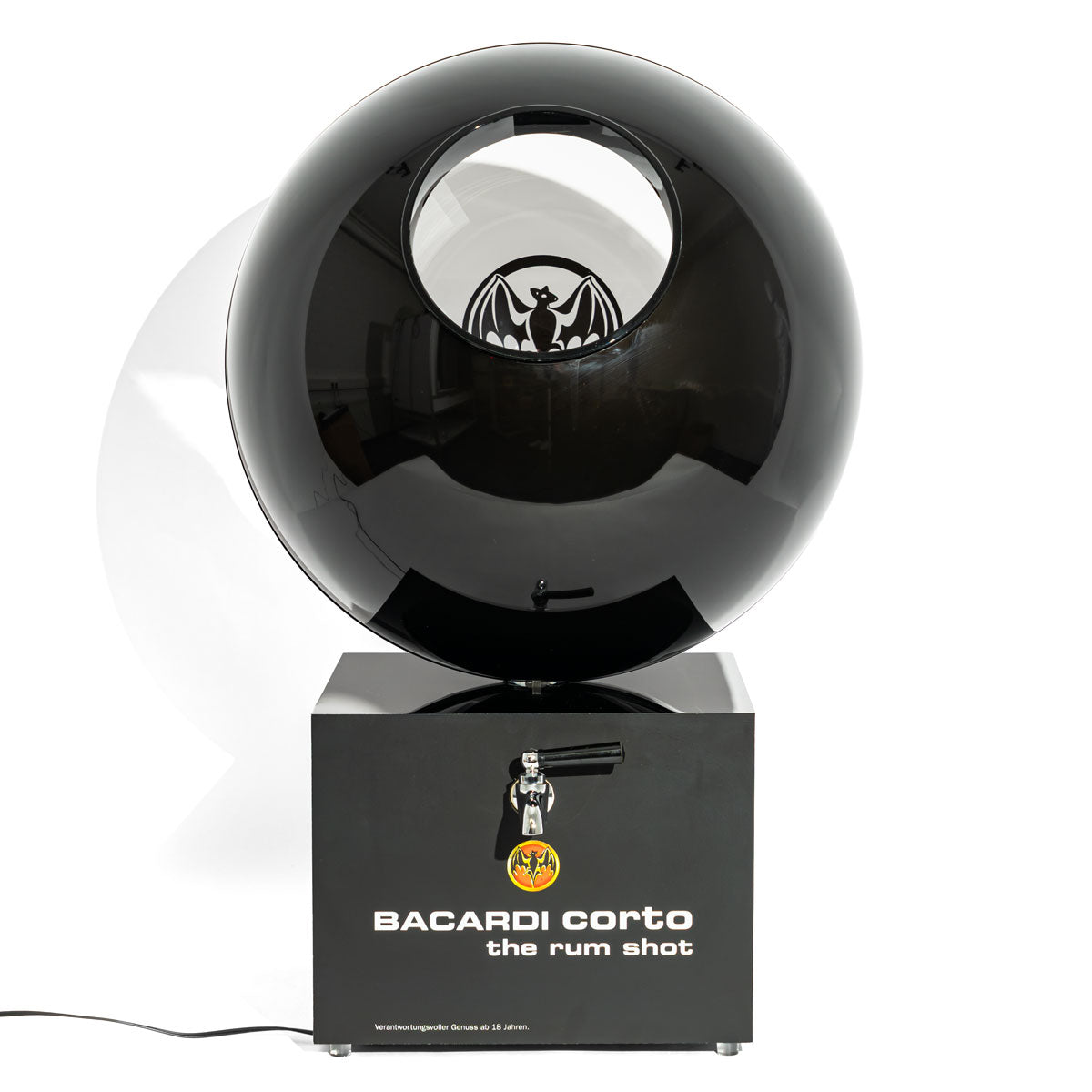Bacardi Corto the Rum LED ice cube ball/drink ball with tap, used. – View 2