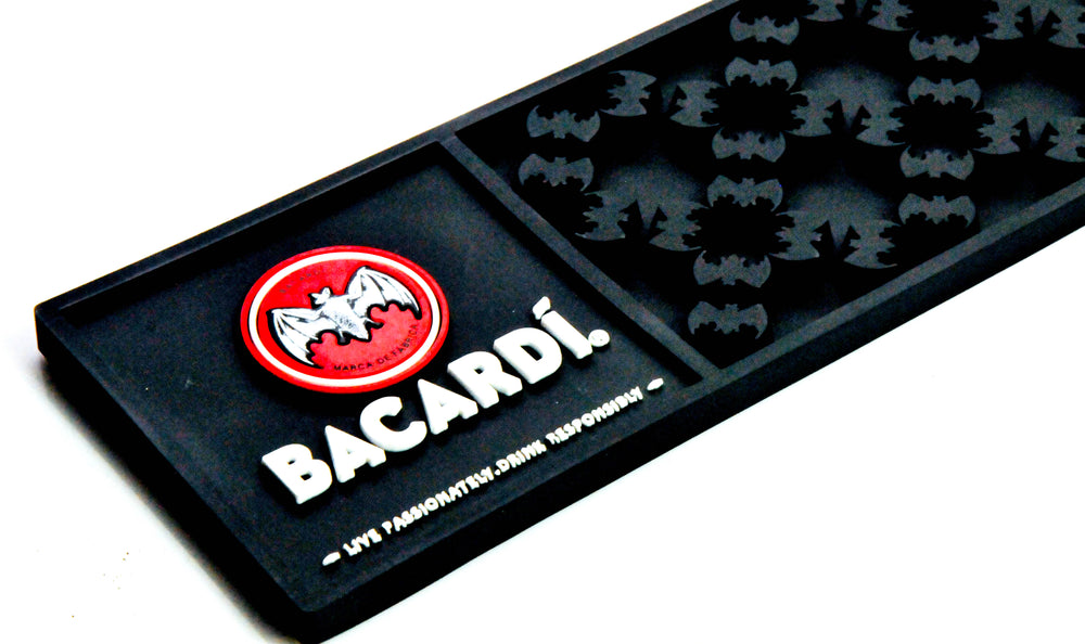 Bacardi Rum Bar Mat Bar Accessories Black Bat Nubs Rubber