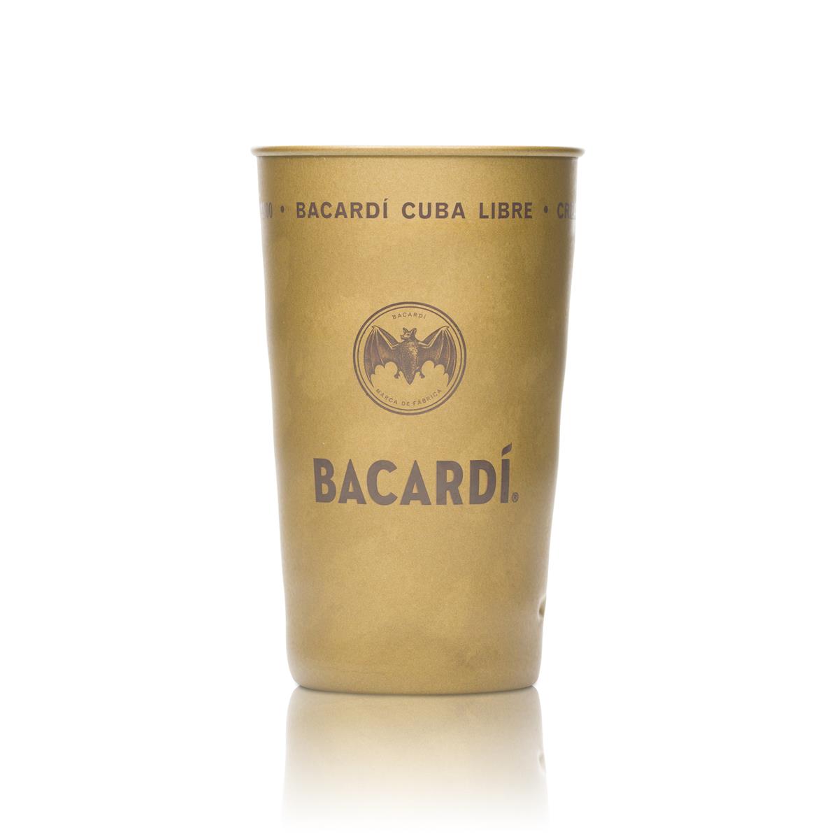 6x Bacardi Rum Mug Metal Mug Cuba Libre Gold – View 2