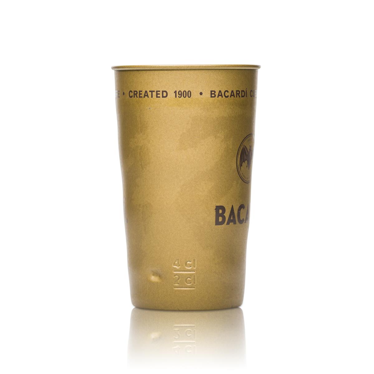 6x Bacardi Rum Mug Metal Mug Cuba Libre Gold – View 4