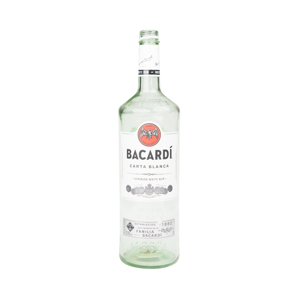 Bacardi Rum Bottle 3l EMPTY used Superior White Rum Decoration Craft Lamp Bar
