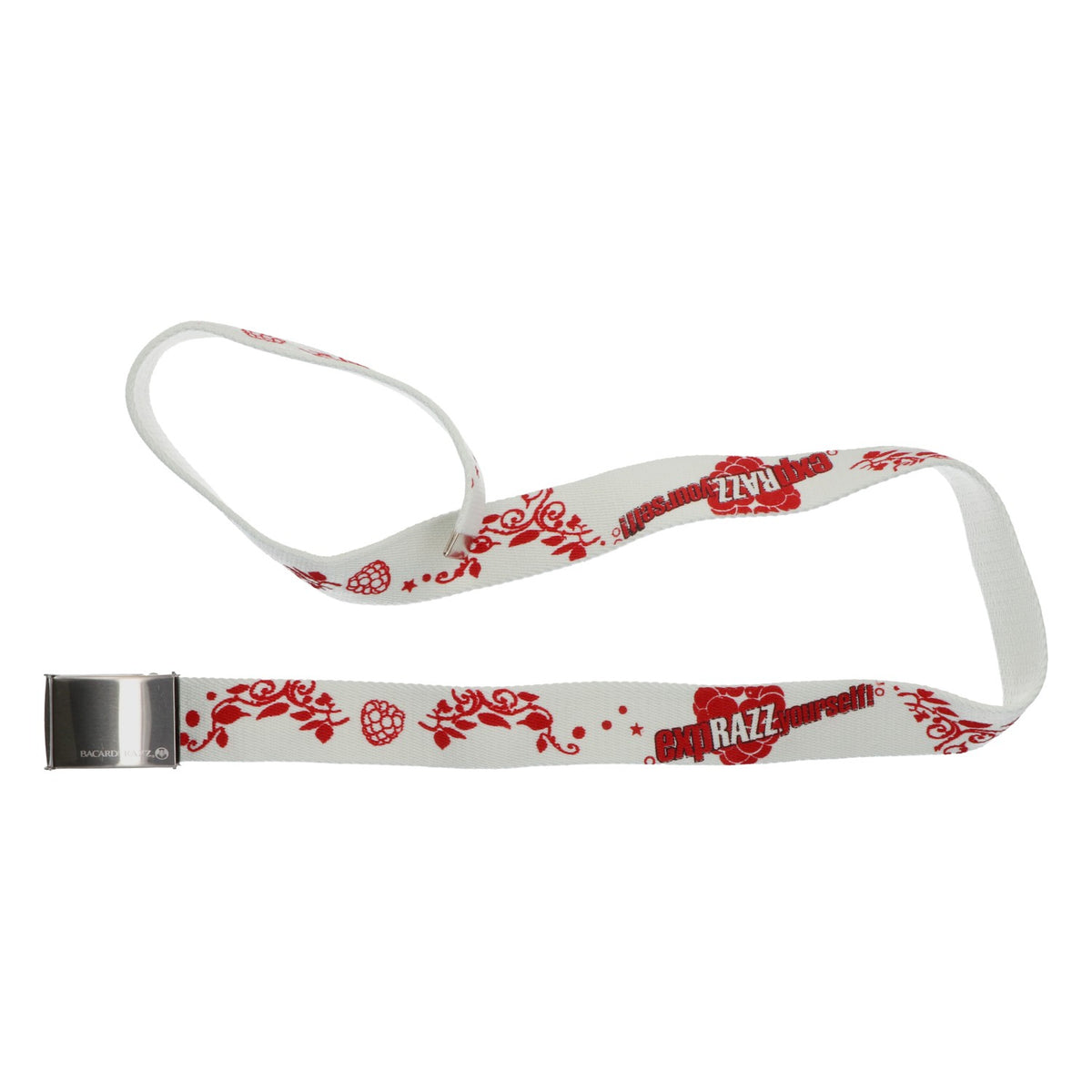 Bacardi Rum expRAZZyourself Belt, White with Red Raspberries, Fan Accessory – View 3