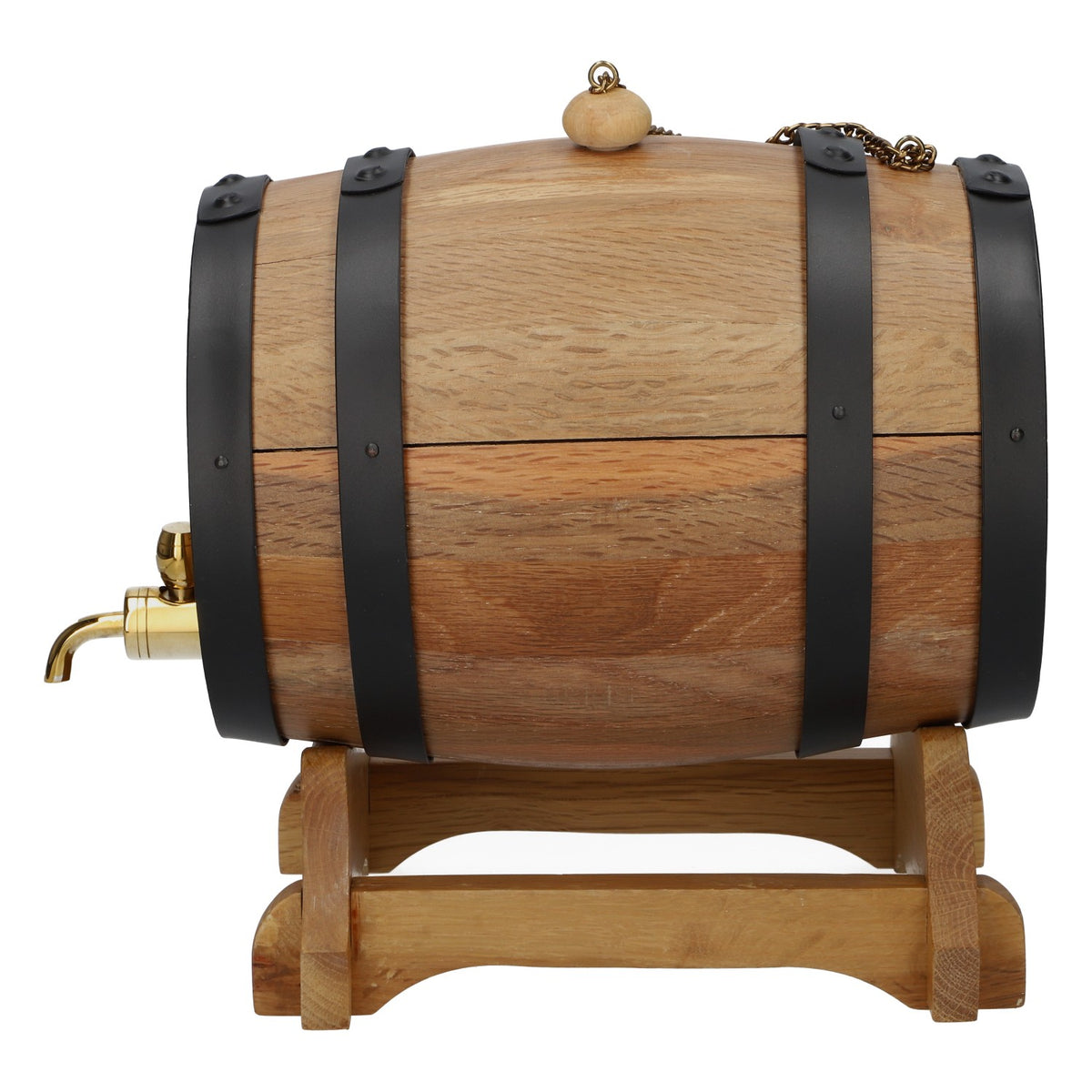 Bacardi Rum 3-Liter Oakheart Wooden Barrel Set with Stand for Filling and Pouring – View 3
