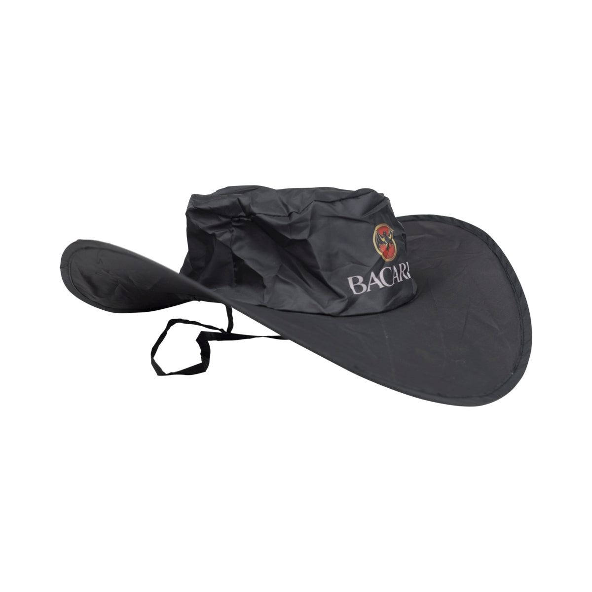 Bacardi Rum Hat, foldable, black, rain, jungle, angler, fisherman's hat, cap
