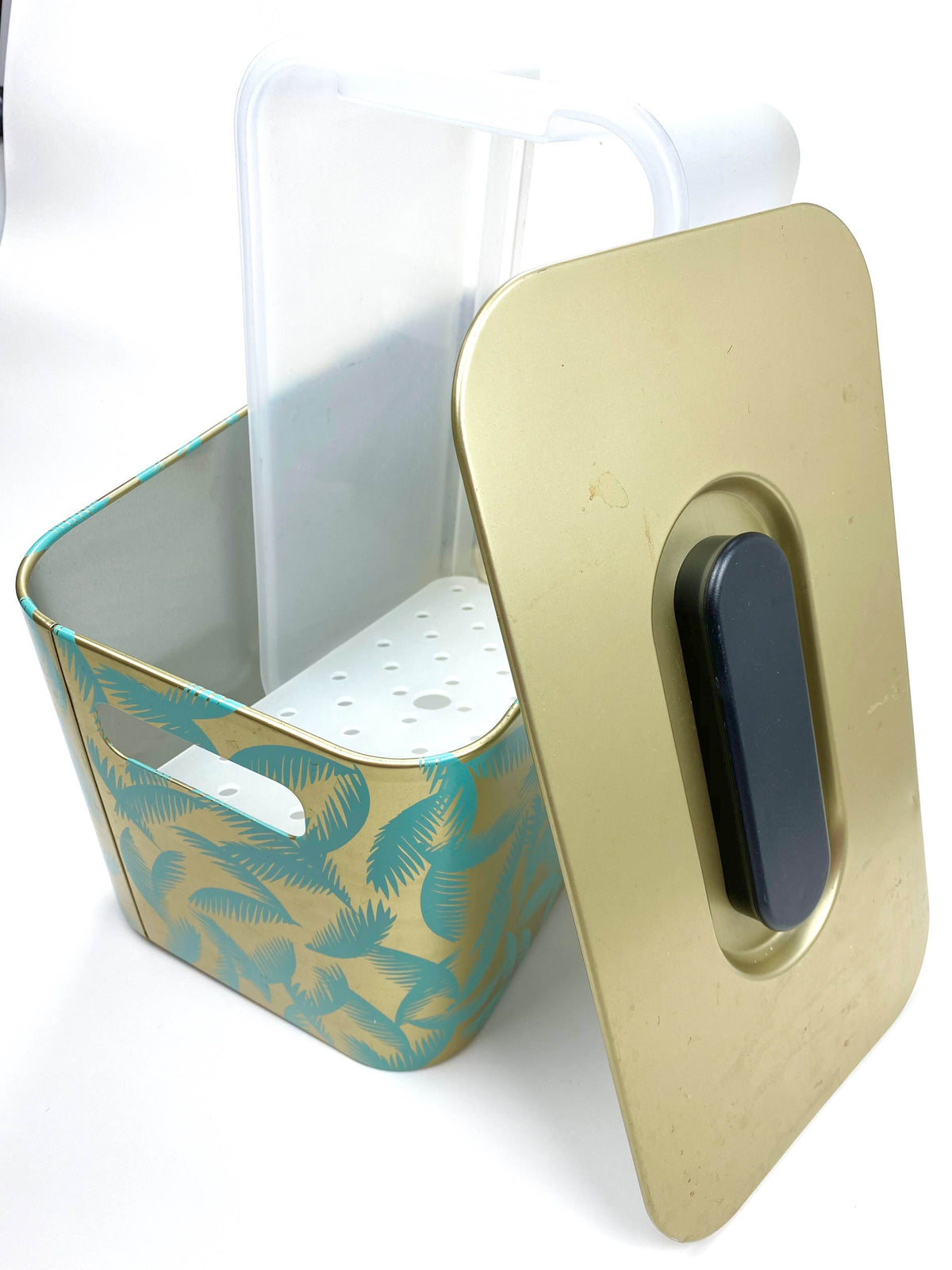 Bacardi Rum Cooler Ice Cube Tray Box Bottle Cooler Palm Tree Gold Mint – View 3