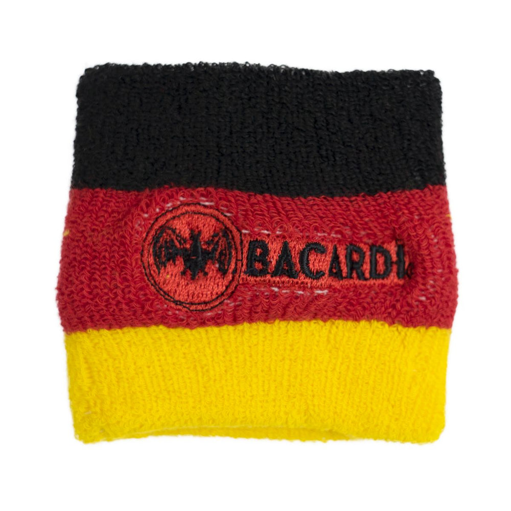 Bacardi sweatband Germany colors black red gold embroidery soccer sports