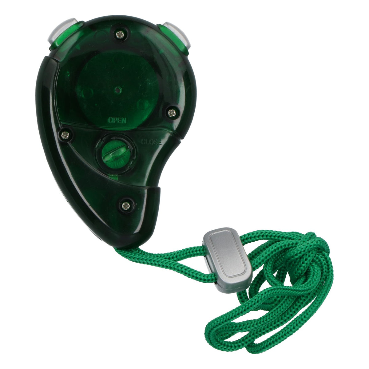 Bad Brambach Sports Stopwatch with Lanyard, Silver and Green – View 3