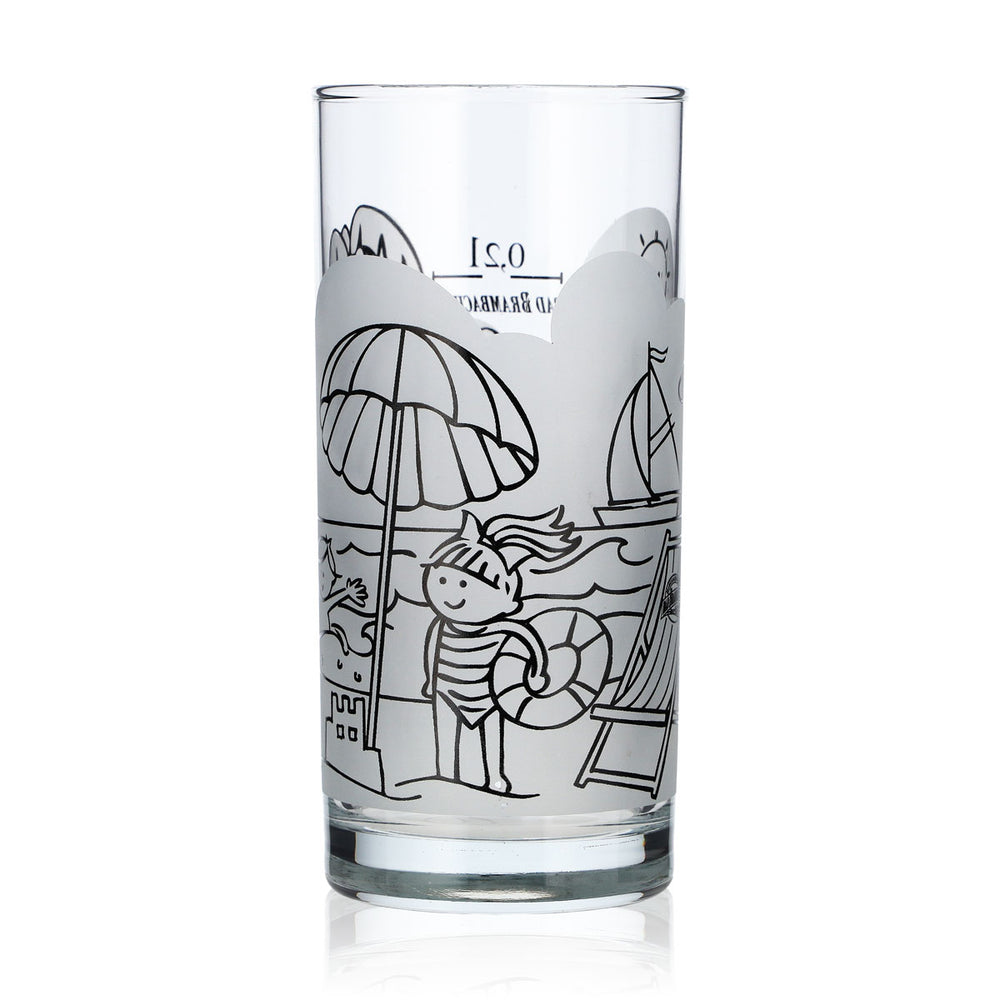 Bad Brambach Water Glass Cup, 0.2 L, Satin-Finish Logo Print