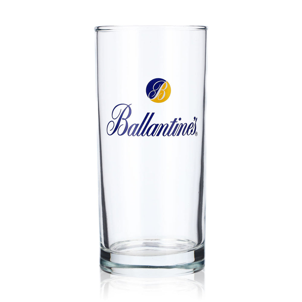 Ballantines Whiskey Glasses Long Drink Glass "Yellow/Blue" Rare Design