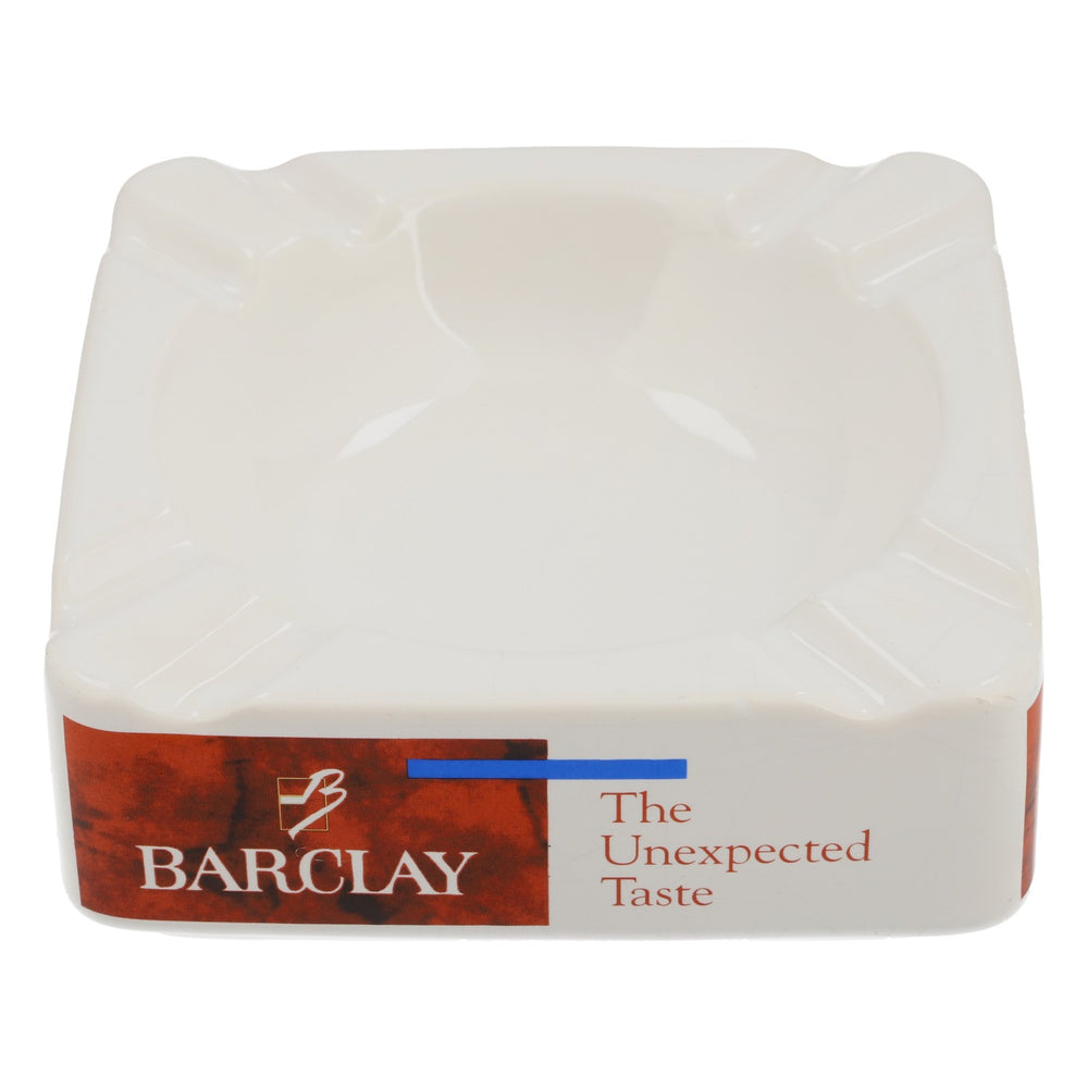 Barclay Cigarette Ashtray Ceramic Retro 80s White 13x13 cm