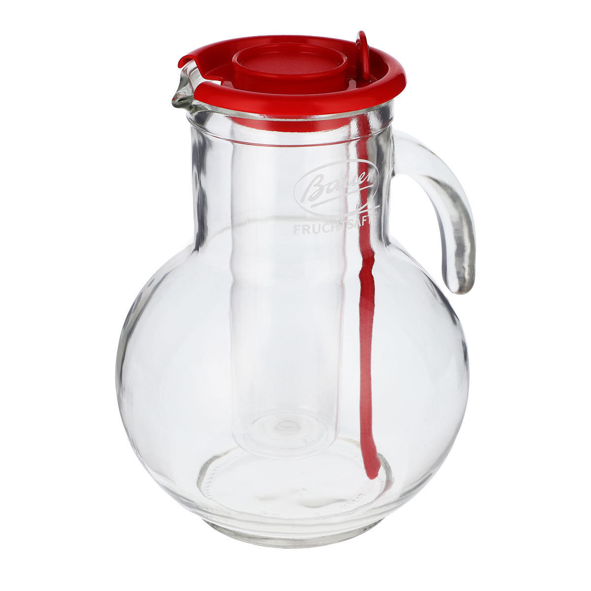 Farmer Juice Glass Carafe Pitcher Fruit Juices with Ice Tube Stirrer – View 4