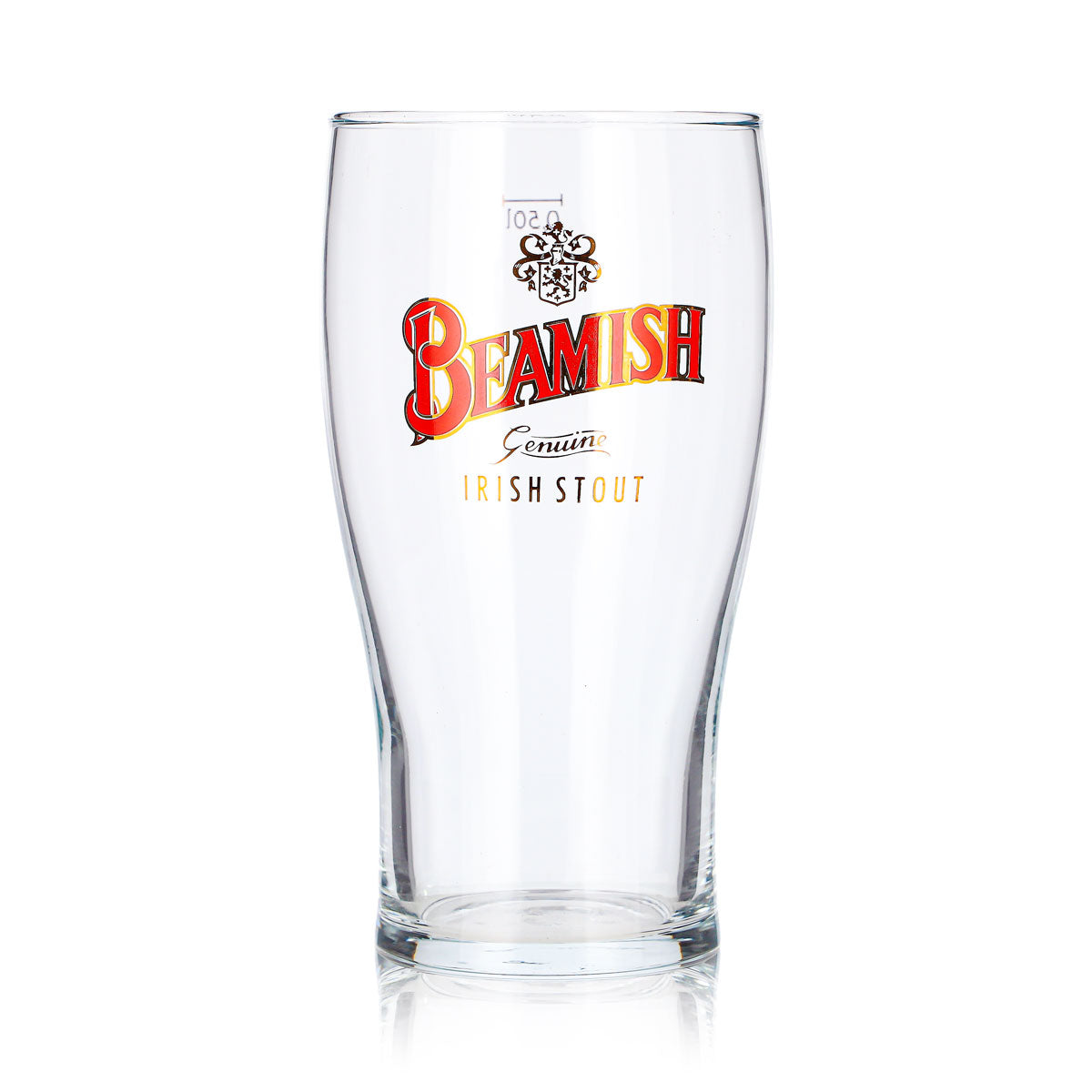 Beamish Beer Glass, 0.5 L Mug, Irish Stout Coat of Arms Logo – View 2