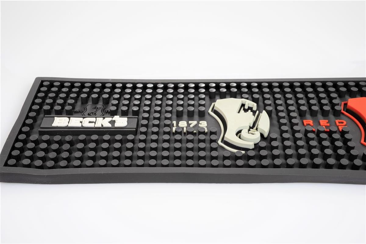 Becks Beer Bar Mat Drain Mat Bar Accessories Black with Colorful Design – View 2