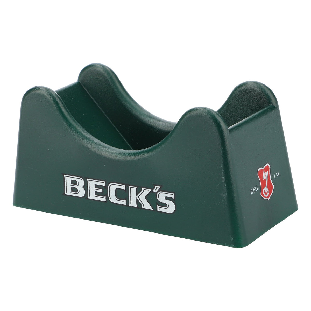 Becks beer coaster holder for approx. 40 beer coasters, green