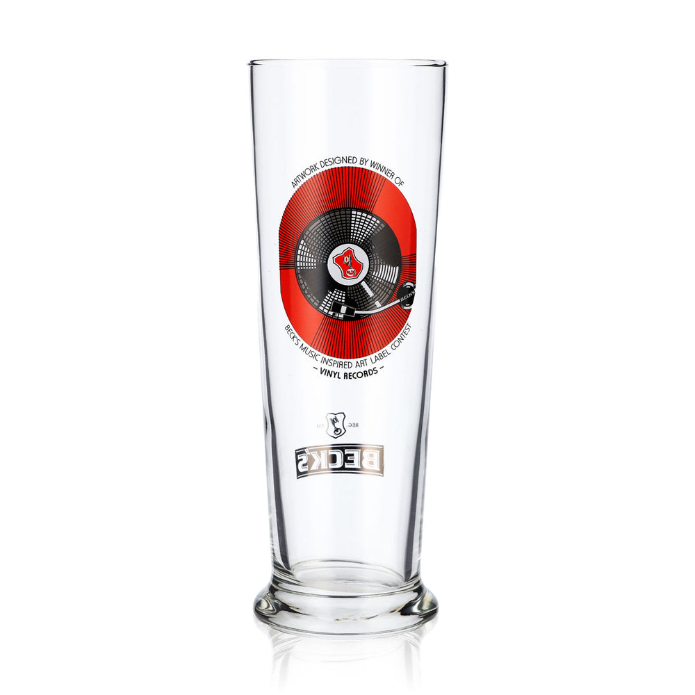 Becks Beer Glasses Music Glasses 0.3 Inspired Art Label Vinyl Record