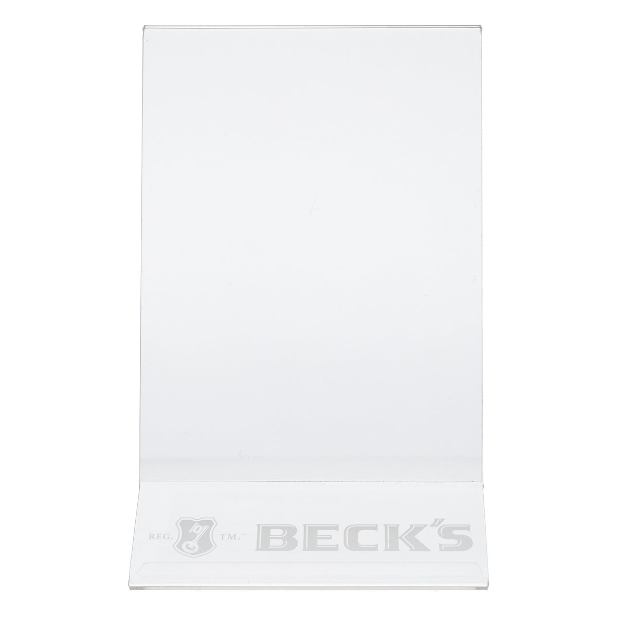 Becks Beer Menu Stand Transparent Plastic – View 2