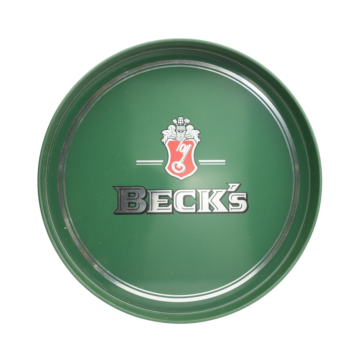 Becks Beer Tray Retro Green Glasses Waiter High Rim Serving Tray Bar Rubber