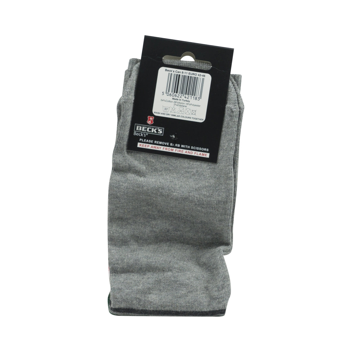 3x Becks Beer Socks Size 42-46 Stockings Retro Party Leisure Gray Pattern Logo – View 4