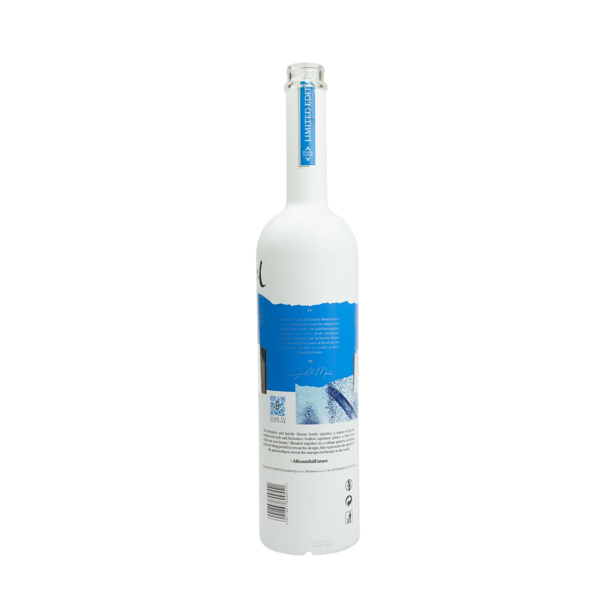 Belvedere Vodka 1.75L empty bottle Janelle Monae Edition white decorative lamp bar EMPTY – View 2
