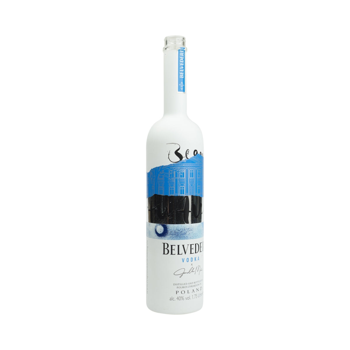 Belvedere Vodka 1.75L empty bottle Janelle Monae Edition white decorative lamp bar EMPTY – View 3