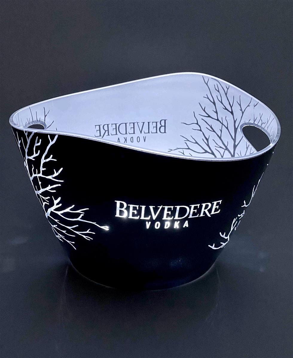 Belvedere Vodka LED rechargeable bottle cooler ice cube container single silver